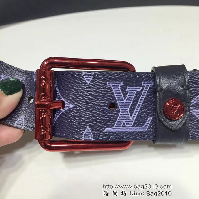 路易威登LV 檔案館 Voyager腰帶 皮具系列 珊瑚紅搭扣 男士皮帶  xfp1126